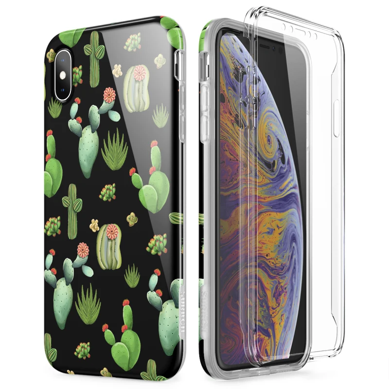 Прозрачный противоударный чехол для iPhone 7 8 6 Plus XR X XS Max модный кактус растения