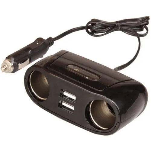 Разветвитель прикуривателя 12 24 V 2 выхода+2 USB SKYBEAR|Детали и аксессуары для дома на