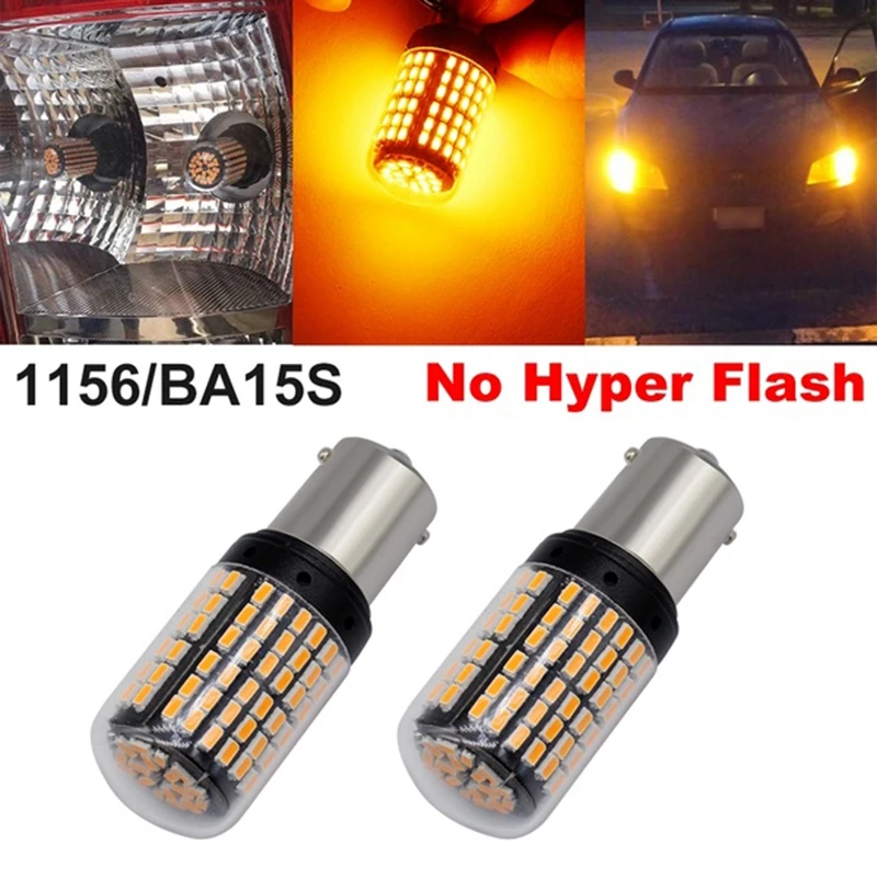 

2Pcs Super Bright No Hyper Flash 1156 Canbus Car Led Light Ba15S P21W 144Smd 3014 Chips Car Led Turn Signal Reverse Tail Light