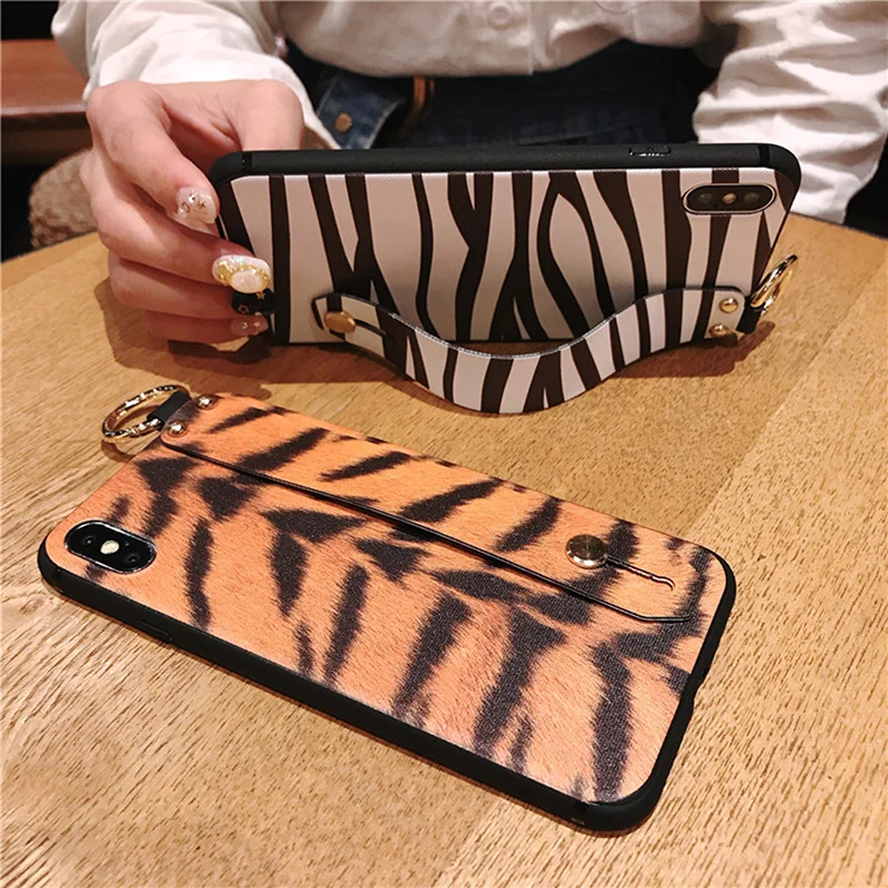 Модный чехол для телефона с леопардовым узором Iphone XS Max ремешок на запястье +