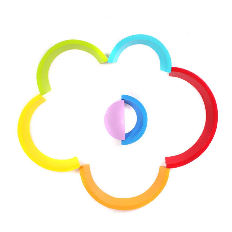 

Colorful Wooden Blocks Toys Creative Rainbow Assembling Blocks Infant Children Educational Baby Unisex Toys