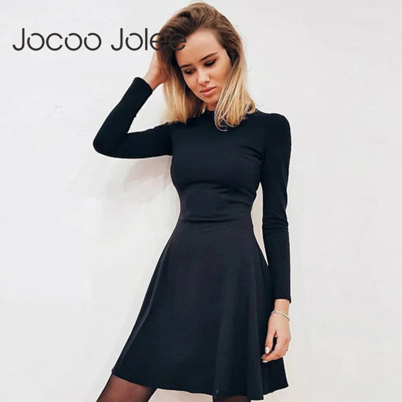 Женское Повседневное платье трапеция Jocoo Jolee однотонное облегающее мини с