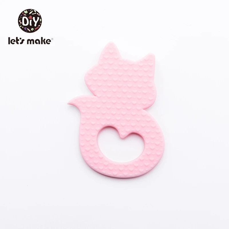 Let's Make Silicone Animal Teether Fox Shape Food Grade Cartoon Silicone DIY Nursing Teething Cute Fox Silicone Patent 6pc /lot