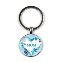 mothers day glass keychain moms gift handmade family picture private custom gift keychain