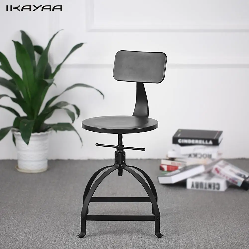 Металлический барный стул в промышленном стиле регулируемая высота поворотный