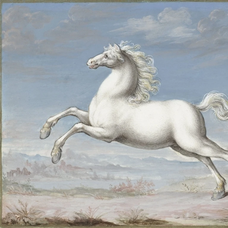 Белый плакат с лошадьми печать (36x24) | Дом и сад