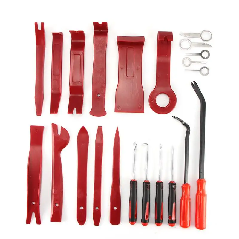 

22pcs Set Car Metal Plastic Car Auto Trim Removal Tool Audio Speaker Door Panel Open Molding Set Kit Pouch Pry Tool Hand Tools