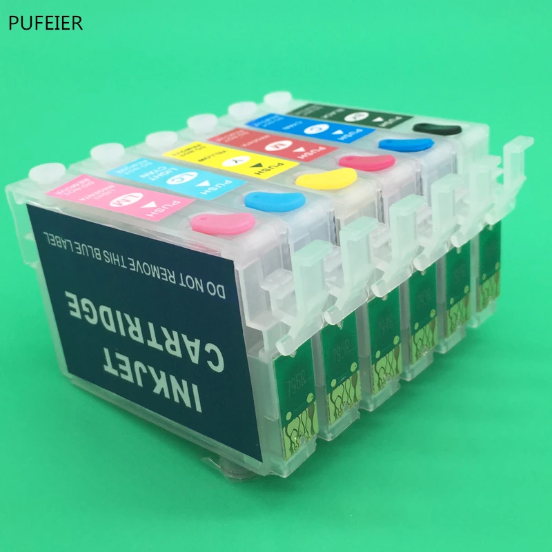 T0801 T0806 пустой перезаправляемый картридж с чипом для Epson P50 PX820FWD PX830FWD RX585 RX685 RX560 R265