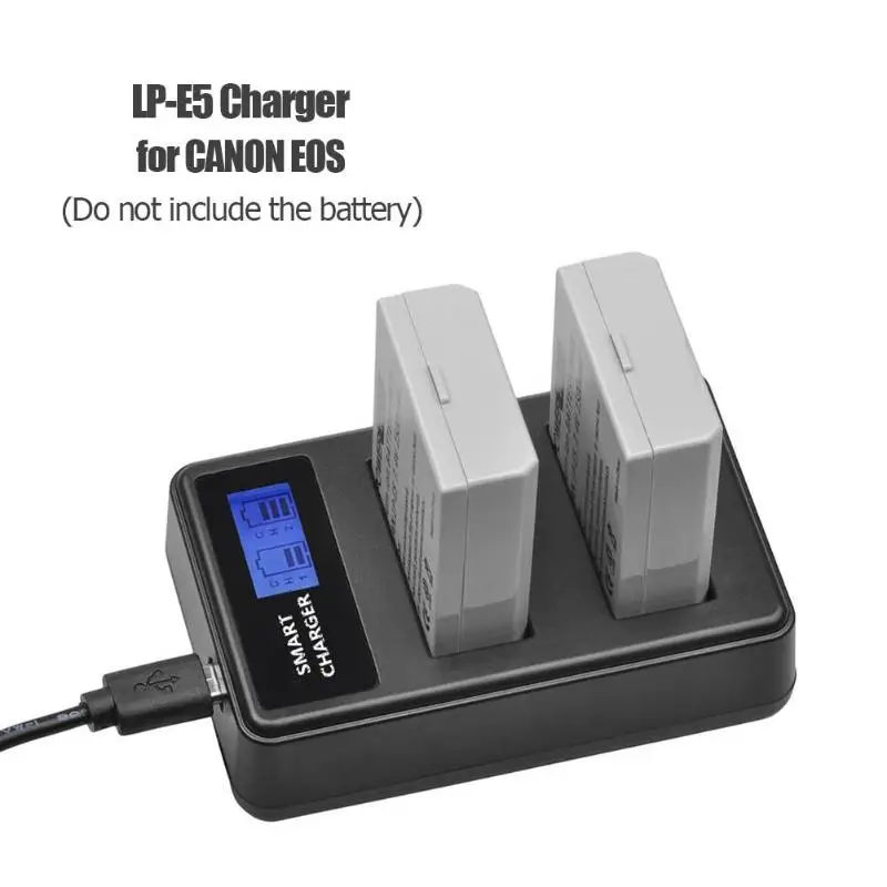 Зарядное устройство LP-E5 ЖК-дисплей с двумя портами USB зарядное смарт-зарядка