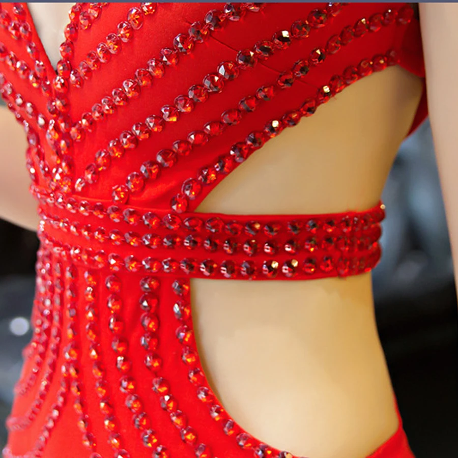 Vestidos Festa новинка Vestido De Noche простые платья Largos кристаллы Милая Русалка Длинные