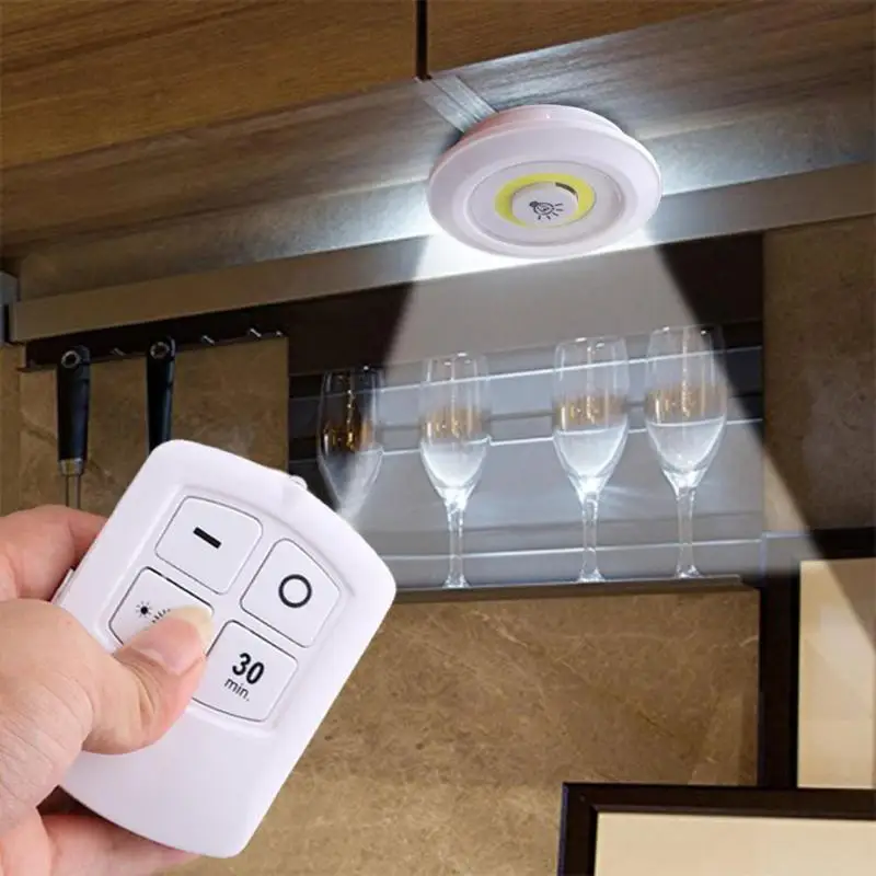 Новый COB LED свет 2 режима дистанционного управления мини ночник батарея питания