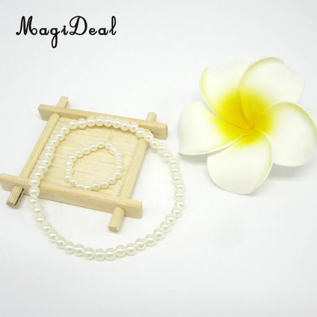 

Fashion White Pearls Necklace Plastic Bracelet Jewelry Beads for 18 Inch Doll Accessories
