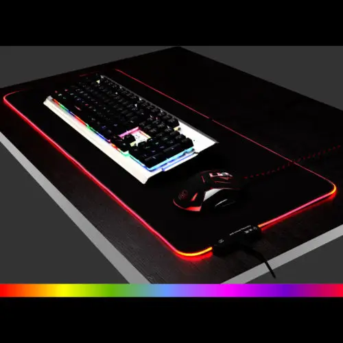 Большой разноцветный игровой коврик для мыши с RGB-подсветкой 300*250 мм ПК и ноутбука