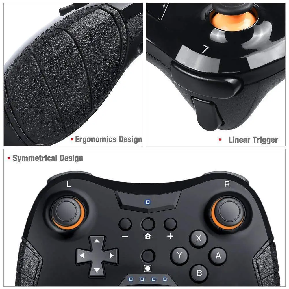 Беспроводной Bluetooth Pro контроллер OSTENT геймпад для консоли Nintendo Switch 6 осевой