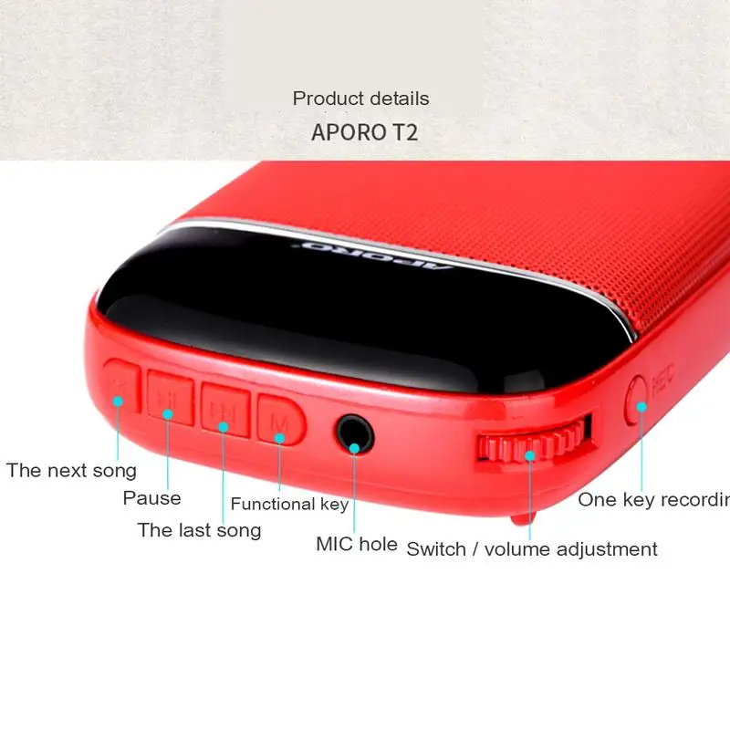 Для APORO T2 Портативный беспроводной Bluetooth динамик с микрофоном радио