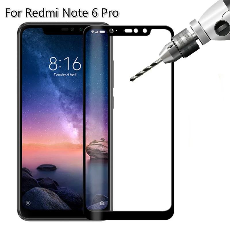 Закаленное стекло с полным покрытием для Xiaomi Redmi Note 6 Pro стеклянная пленка Защита