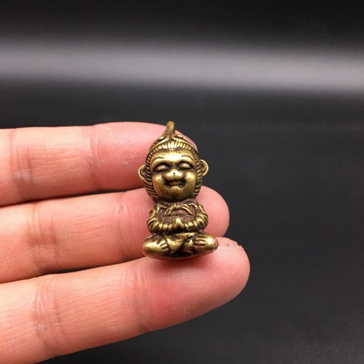 Коллекционный китайский латунный резной красивый король обезьяны Sun Wukong