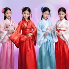 Детское сказочное платье Hanfu, старинный китайский костюм, Национальная танцевальная одежда для девочек