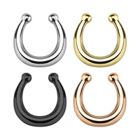 1pcs u shaped fake nose ring hoop septum rings stainless steel nose piercing fake piercing oreja pircing jewelry