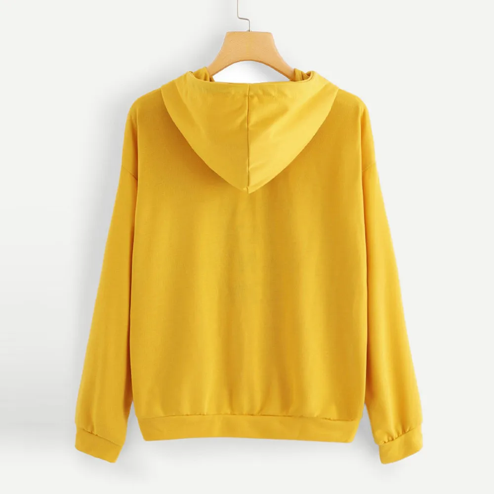 2018 женские толстовки повседневные дамские свитшоты с длинным рукавом свободный