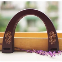 u type laser ornamental flowers and trees shape 17x13 cm wooden bag handle accessories obag purse hanger asa bolso bag parts