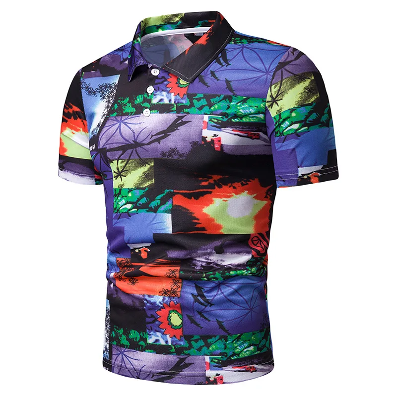 Мужская футболка поло с короткими рукавами и принтом игральных карт Новое