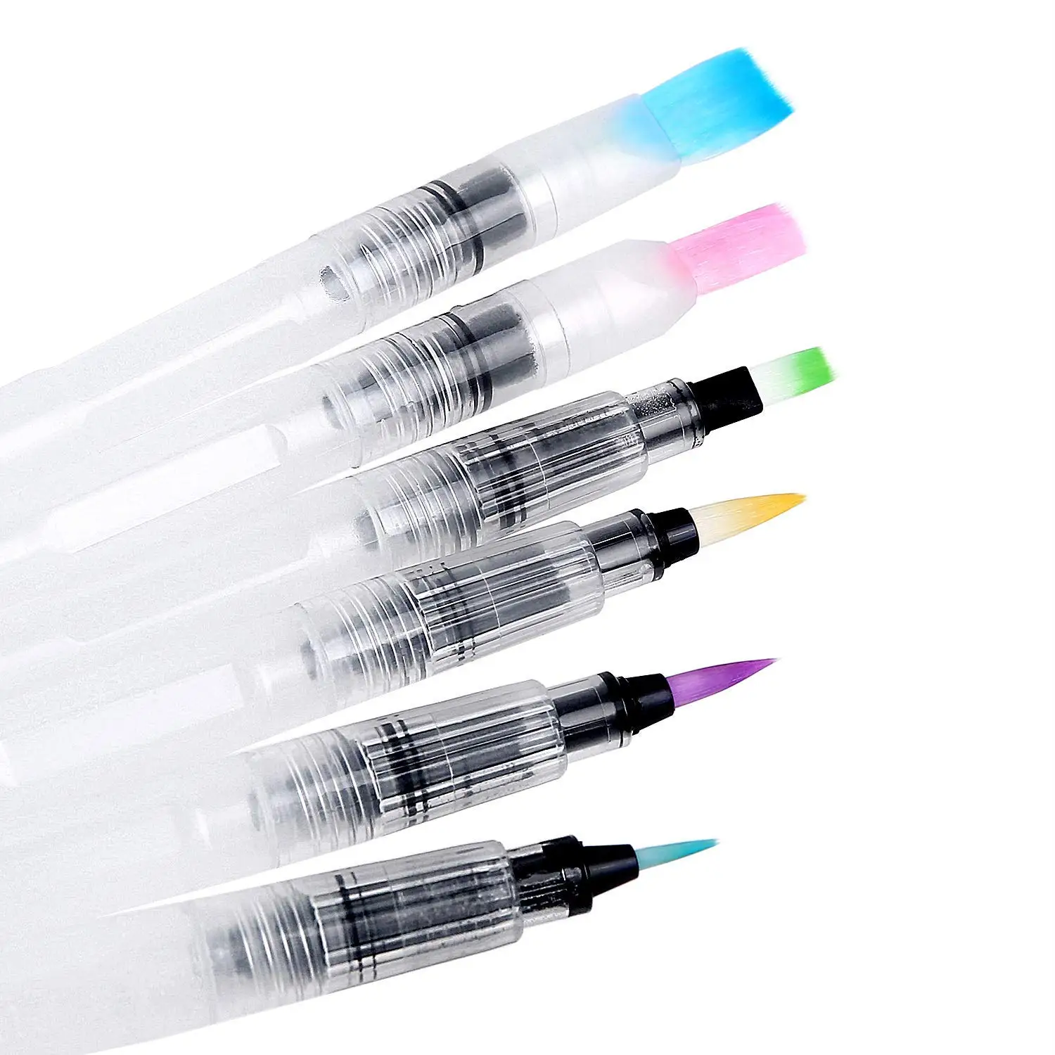 

Water Coloring Brush Pens,Set of 6 Watercolor Painting Brushes for Water Soluble Colored Pencils, Water Color Markers, Pigment