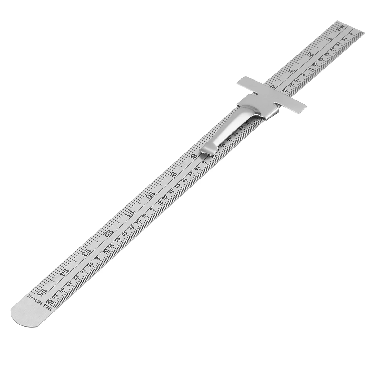 6 Inch 0-150mm Stainless Steel Gauge Standard Rule Scale Depth Length Marking Measuring Tool with Detachable Clip | Инструменты