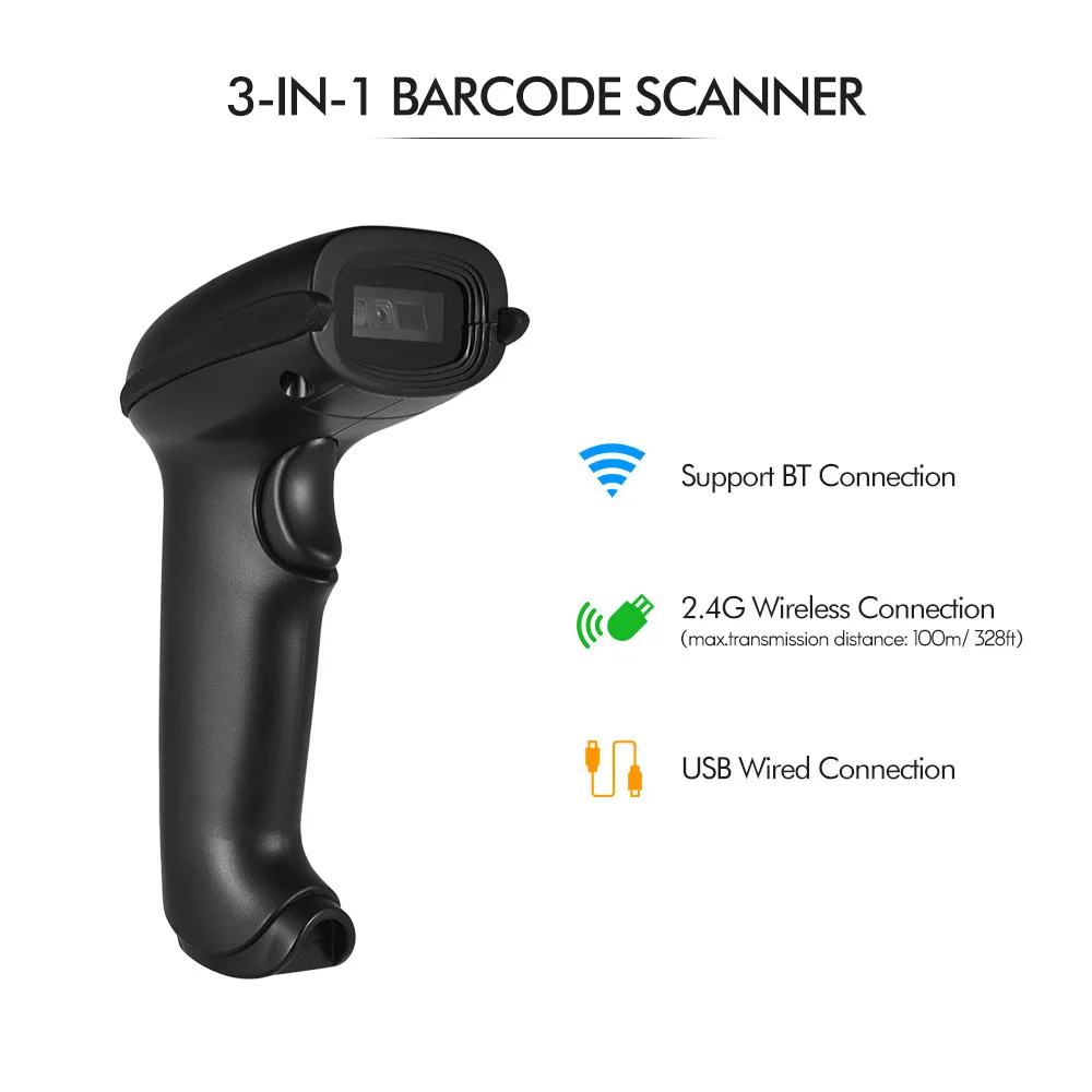 Сканер штрих кода Aibecy 3 в 1 ручной 2D 1D сканер считыватель соединения с USB