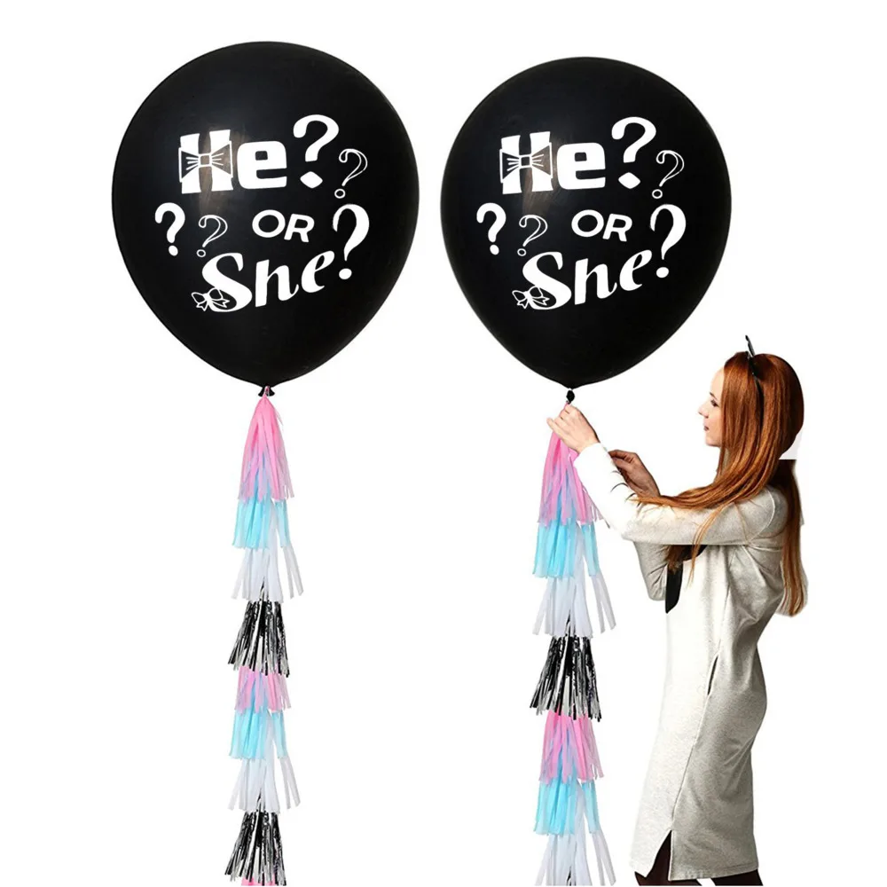 36 дюймовые черные круглые конфетти латексные воздушные шары для мальчиков или