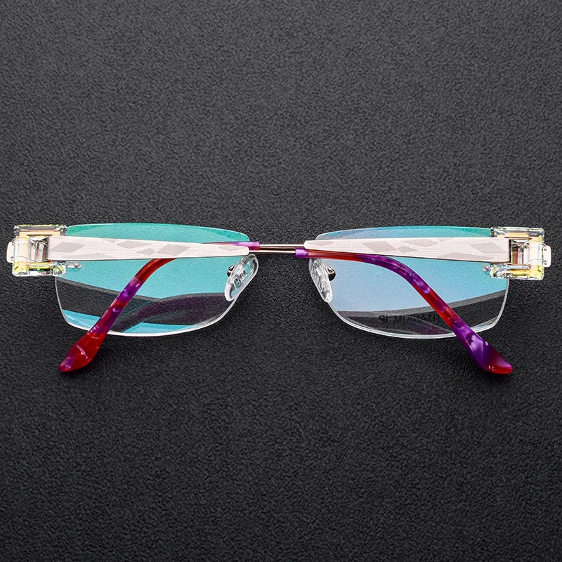 Женские оправы для очков очки без из чистого титана с минеральными режущими