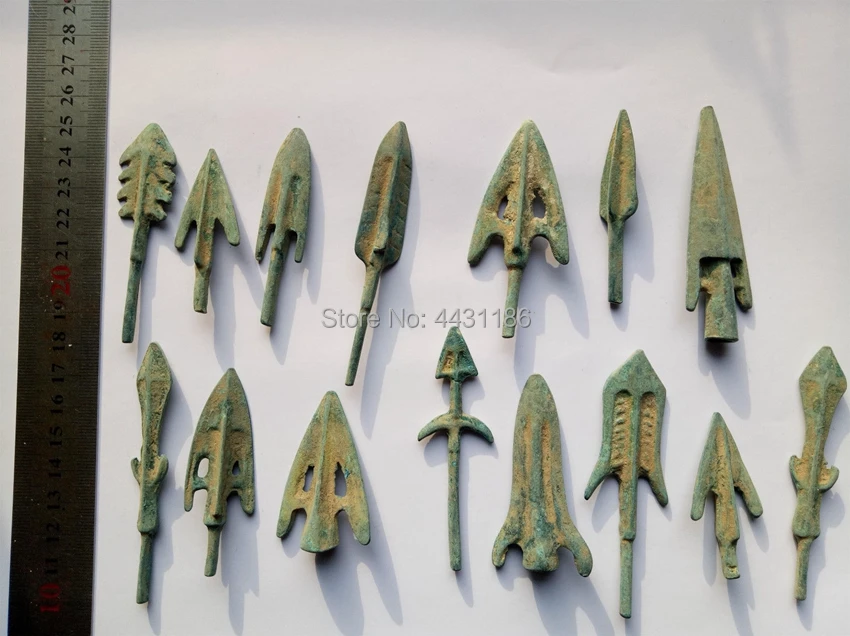 Бесплатная доставка 15 шт * старая китайская война лучник бронзовая стрела Голова