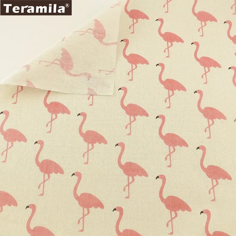 Хлопок Teramila Льняные ткани для штор Arnimals узоры белый материал Tissu скатерть подушка