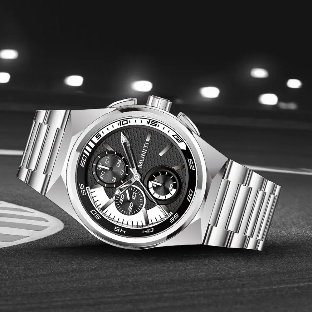 MUNITI мужские новые модные спортивные военные кварцевые часы сплав люксовый бренд