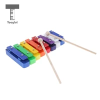 tooyful 1 set 8 tone xylophone hand percussion aluminum plate with mallets kids baby preschool music toy birthday gift