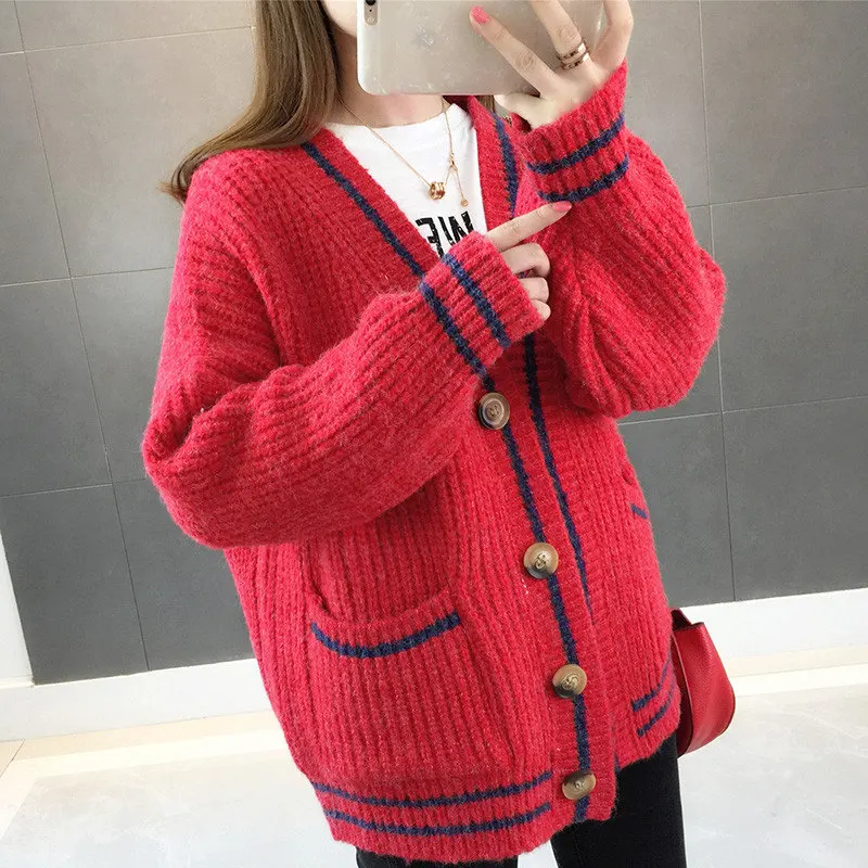 New Fashion Spring 2018 Women Sweaters Cardigans Casual Warm Long Design Female Knitted Sweater Coat Cardigan Lady |