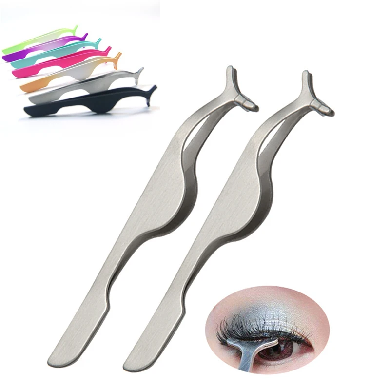 1pcs False Fake Eyelashes Extension Clamp Auxiliary Tweezers Clips Plastic Practice Beauty Eye Lash Makeup Tools | Красота и здоровье