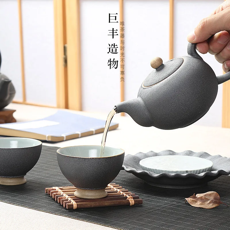 Ru черная керамика Питер Джексон Кинг Конг Песочная глазурная кастрюля с двумя