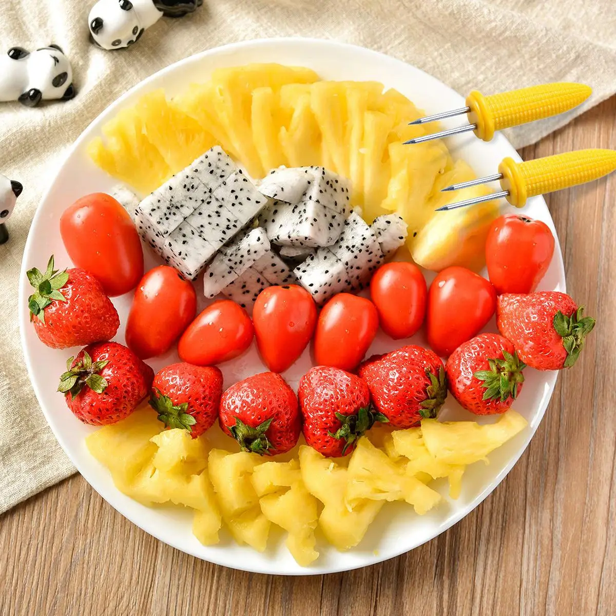 Hot Sale 20 Pieces Stainless Steel Corn Holders On The Cob Skewers For Bbq Twin Prong Sweet Holder Home Cooking Fork |