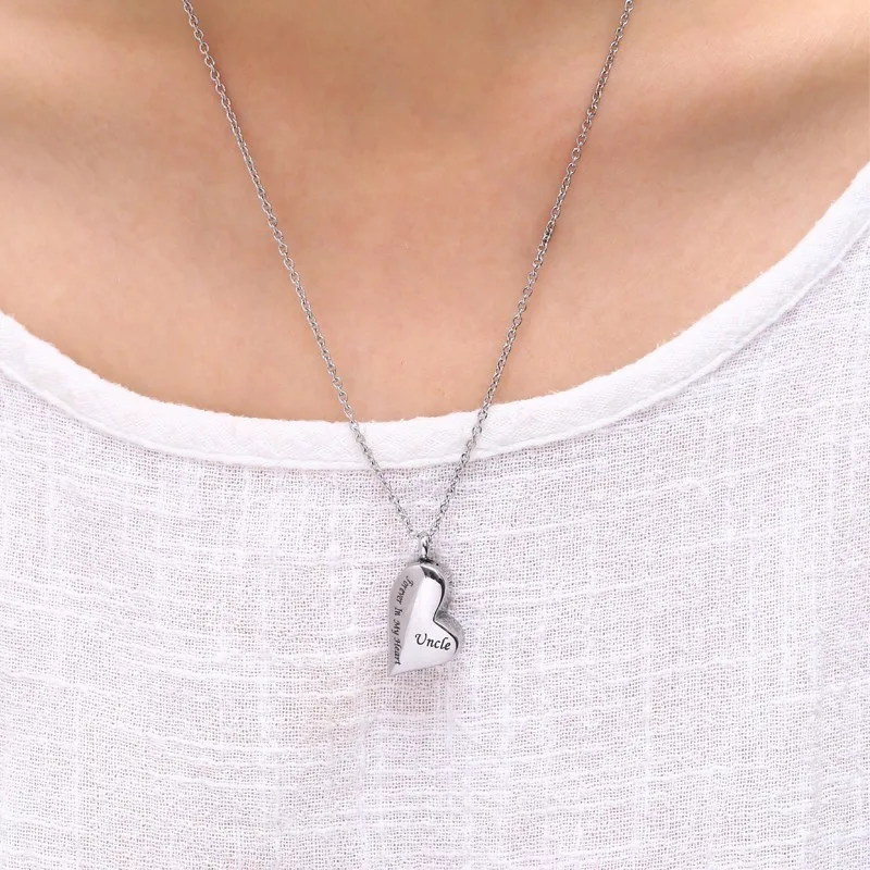 RIR Uncle Forever In My Heart Cremation Jewelry Keepsake Memorial Urn Necklace With Free Filling Kit Stainless Steel | Украшения и