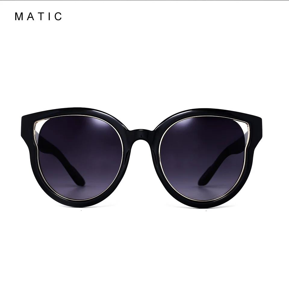 MATIC Ladies Fashionable Cat's Eye ear Sunglasses For Womens Black Round Gradient Lenses Vintage Retro Sun Glasses Brand Oculos |