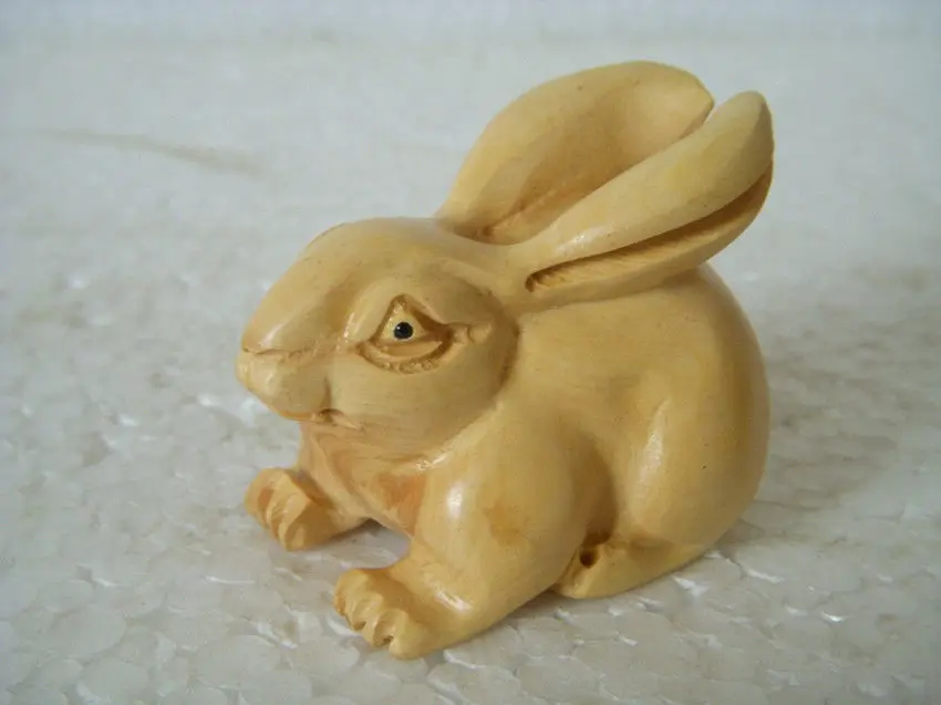 КИТАЙСКИЕ ручной работы boxwood netsuke rabbit|rabbit|rabbit rabbit |