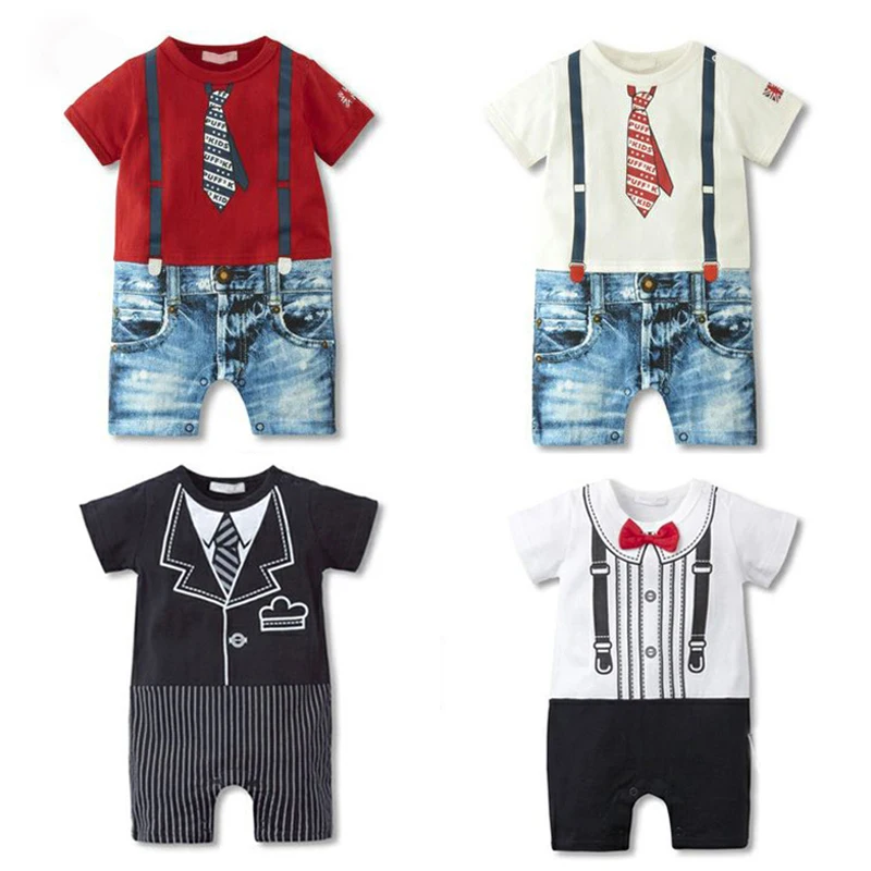 Летние детские комбинезоны для мальчиков Одежда новорожденных Костюмы сдельник
