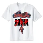 Аниме рубашка Akira Synthwave футболка японского аниме летняя модная футболка Повседневная белая мужская футболка с принтом
