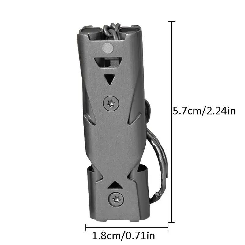 

Stainless Steel Whistle Double Tube Outdoor Survival Whistle High Frequency Earthquake Rescue High Decibel Whistle portable