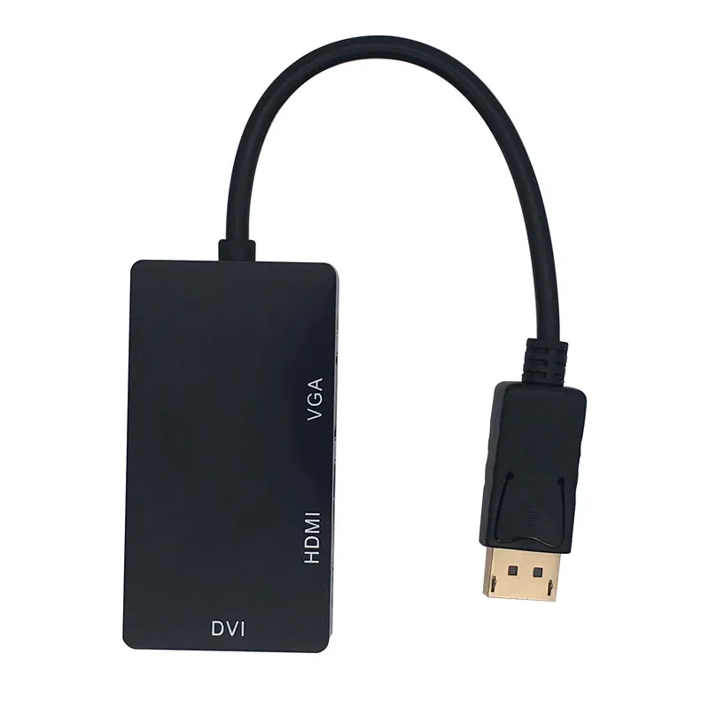3 в 1 DisplayPort DP к HDMI DVI VGA адаптер кабель 1080P порт дисплея конвертер разъем для ПК