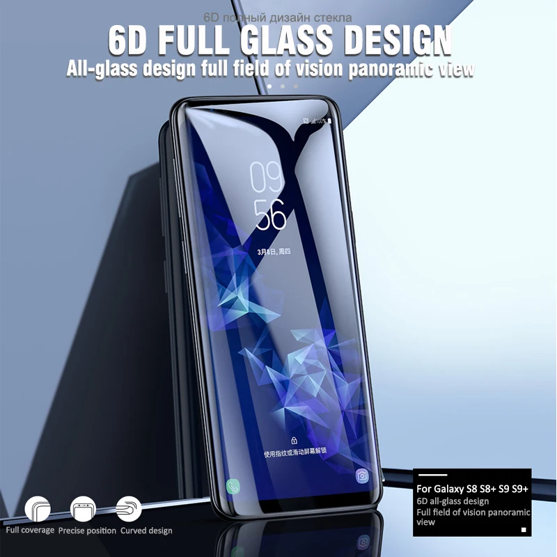 6D полный изогнутое закаленное Высокопрочное Стекло для samsung Galaxy Note 9 Note8 S9 S8 плюс