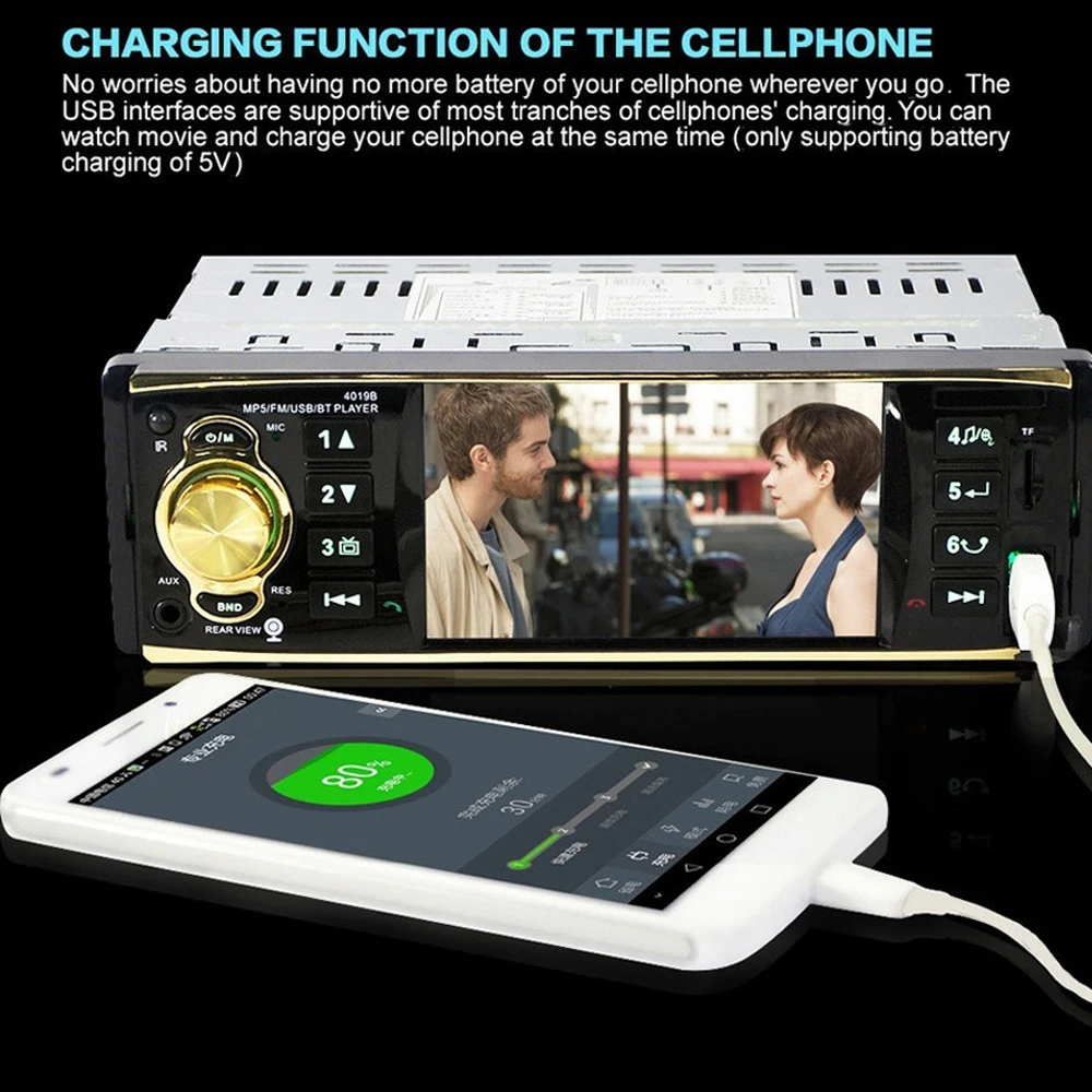 KKMOON 4 1 дюймовый BT 2 0 цветной HD монитор автомобильный мультимедийный Fm