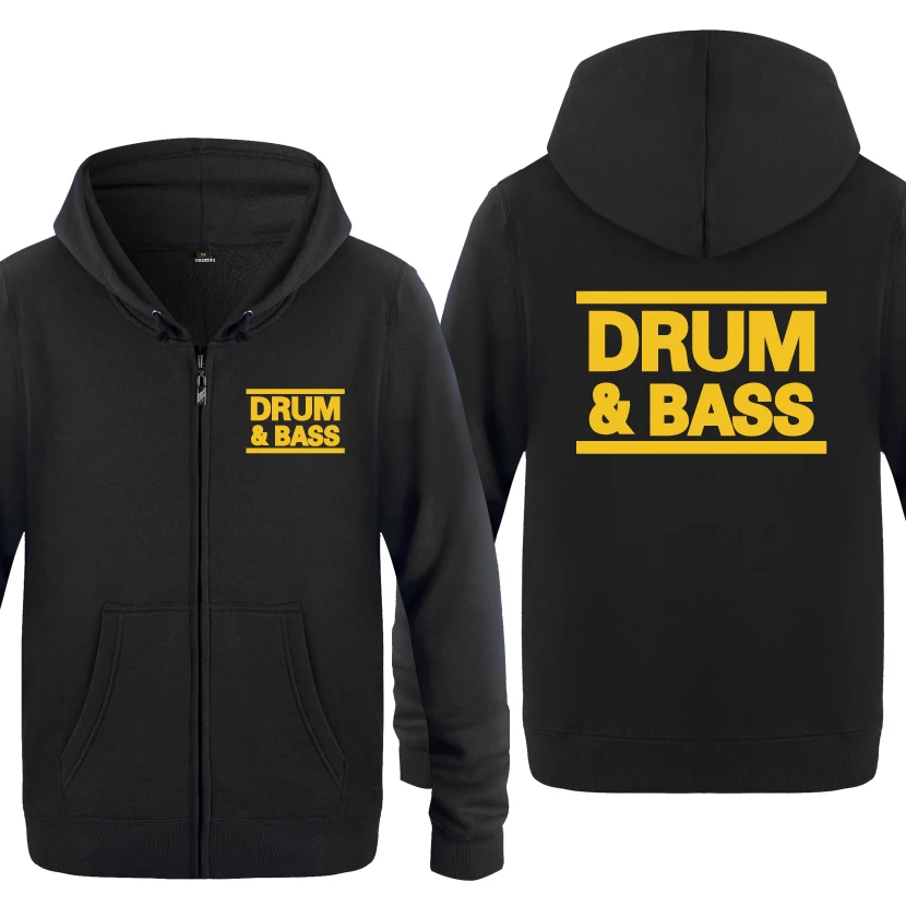 DRUM N BASS DNB RUN DMC толстовки для любителей музыки мужские 2018 флисовые на молнии с