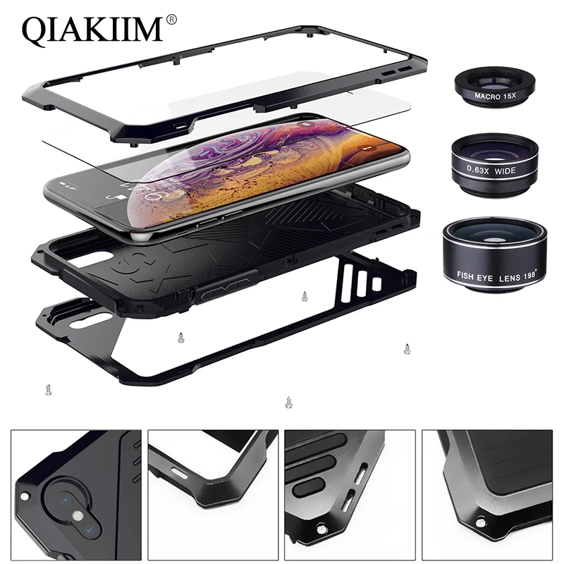 3 in 1 Lens Phone Cases For Samsung S9 S8 Plus iPhone XS Max XR X 8 7 6 6S Shockproof Macro Wide-angle Fisheye Lenses Case | Мобильные